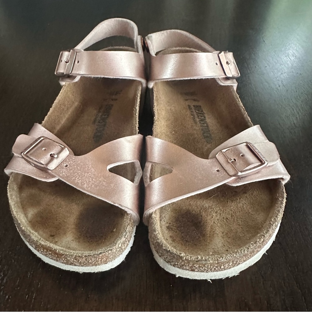 Birkenstock Girls Rio AS Electric Metal Copper Pink Sandals 34 3 3.5 - Picture 2 of 6
